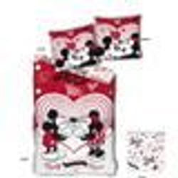 Parure de couette enfant Disney - Minnie et Mickey Love You - Rouge - 140x200 cm