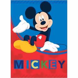 Couverture polaire - Disney - Mickey Mouse - Rouge/Bleu - 100 x 140 cm - Polyester