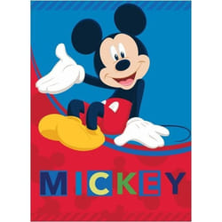 Couverture polaire - Disney - Mickey Mouse - Rouge/Bleu - 100 x 140 cm - Polyester