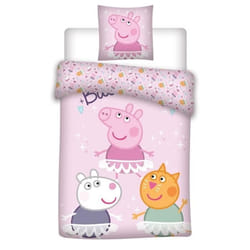 Parure de lit - Peppa Pig - Rose - 140x200 cm - 100% coton - Lavable en machine