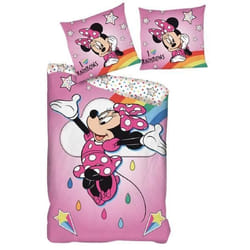 Housse de couette - Disney - Minnie Mouse - 200 x 140 cm - Microfibre - Rose et blanc