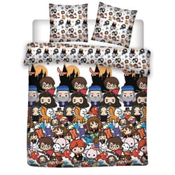 Harry Potter Emoji - Parure de lit double enfant 2 places - Housse de Couette 200x200 cm et 2 Taies d’oreiller 63x63 cm.