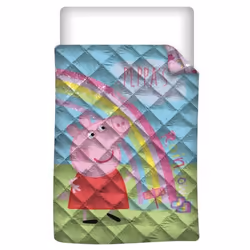 Couette imprimée Enfant - Peppa Pig - 140x200 cm - Polyester - Lavable en machine - 300 Gsm