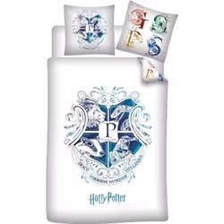 Parure de lit Enfant Harry Potter Poudlard - WARNER BROS - Lit 1 place - Polyester - Blanc