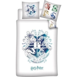 Parure de lit Enfant Harry Potter Poudlard - WARNER BROS - Lit 1 place - Polyester - Blanc