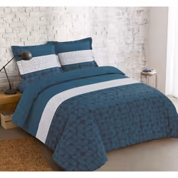 VISION - Parure housse de couette - Basile Gris 240x220cm - 100% coton