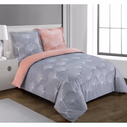 VISION - Parure housse de couette - Ginko Gris 240x220cm - 100% coton