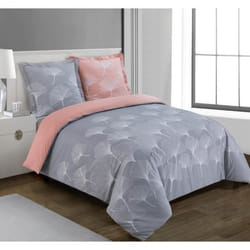 VISION - Parure housse de couette - Ginko Gris 260x240cm - 100% coton