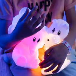 KIDYWOLF Elephant lumière de nuit pour bébé Autonome Blanc LED