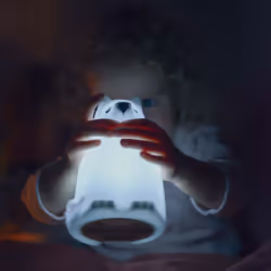 KIDYWOLF Hippo lumière de nuit pour bébé Autonome Blanc LED