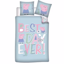 Peppa Pig - Parure de Lit Enfant Housse de couette 140x200 cm une Taie d’oreiller 63x63 cm