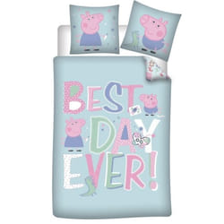 Peppa Pig - Parure de Lit Enfant Housse de couette 140x200 cm une Taie d’oreiller 63x63 cm