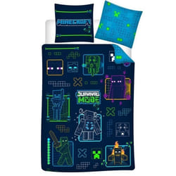 Parure de Lit - Minecraft - Enfant - Housse de Couette 140x200 cm - Taie dOreiller 63x63 cm - Oeko Tex