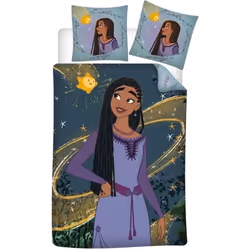 Wish Disney - Parure de Lit Enfant Housse de couette 140x200 cm une Taie d’oreiller 65x65 cm