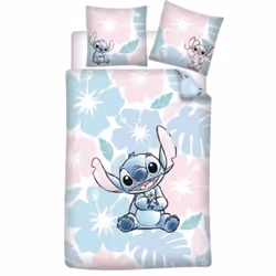 Parure de lit - Disney - Stitch Flowers - 1 personne - Housse de couette 140x200 cm - Taie 65x65 cm