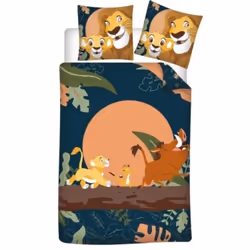 Parure de lit - Disney - Le Roi Lion - Housse de couette 140x200 cm - Taie 65x65 cm - Oeko Tex