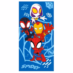 Serviette de plage Spiderman multivers et Iron man Caractéristiques : - 100% polyester - Dimensions : 70 x 140 cm - Lavage en ...