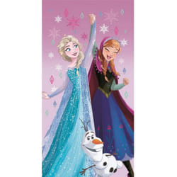 Serviette de plage 70x140 cm La Reine des neiges Elsa, Anna et Olaf