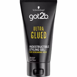 Schwarzkopf got2b Ultra Glued, Gel pour les cheveux, Hommes, Tous types de cheveux, 150 ml, Modelage, Tube