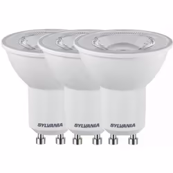 Lot de 3 Lampes spots LED à réflecteur avec corps blanc culot GU10. IRC > 80. Lumens : 345Lm Couleur blanc chaud : 3000k. Dur ...