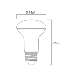Lampe refled 3000K irc 80 R63 E27 7W 630lm Sylvania 0029208