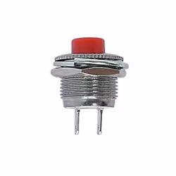 Velleman R1820B, Bouton-poussoir, Métallique, Rouge, 250 V, 1 A