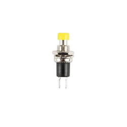 Velleman R1829A/Y commutateur électrique Bouton-poussoir 2P Noir, Métallique, Jaune