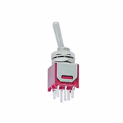 Velleman TS-5E, Commutateur à bascule, 6P, Rouge, Acier, 120 V, 28 V, 3 A