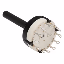 Velleman 8404-1, Commutateur rotatif, Avec fil, Laiton, Nylon, Acier, Noir, Blanc, 50 V, 50 V