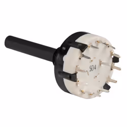 Velleman 8404-1C, Commutateur rotatif, Avec fil, Laiton, Nylon, Acier, Noir, Blanc, 50 V, 50 V