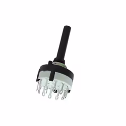 Velleman 8404-2C, Commutateur rotatif, Avec fil, Laiton, Nylon, Acier, Noir, Blanc, 50 V, 50 V