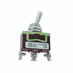 Velleman JS-510C, Commutateur à bascule, Noir, Nickel, 250 V, 10 A, 33 mm, 16,1 mm