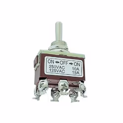 Velleman JS-511B, Commutateur à bascule, Marron, Nickel, 250 V, 10 A, 33 mm, 20 mm