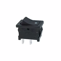 Velleman R1933B, Interrupteur à balancier, 2P, Nylon, Noir, 250 V, 3 A