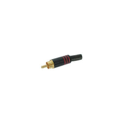 Fiche Rca Male - Doree - Boitier Metallique Noir - Rouge Ca052r Ri802