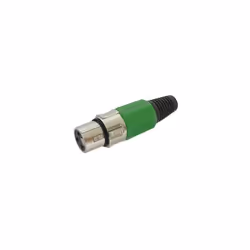 Connecteur XLR femelle 3 broches - PEREL - nickel - à souder - vert