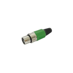 Connecteur XLR femelle 3 broches - PEREL - nickel - à souder - vert