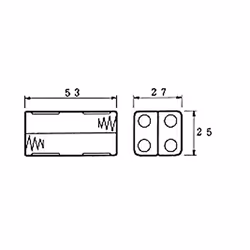 Velleman BH443D supports de batterie et loquet 4 AAA