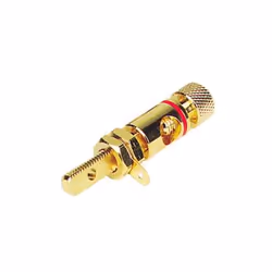 HQ Power Gold-plated loudspeaker terminal, Or, Rouge
