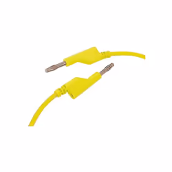 Cordon de mesure en silicone, muni des deux côtés d'une fiche mâle de Ø 4mm avec reprise arrière. Lame de contact en cuivre-b ...