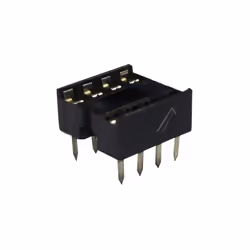 Support 8 contacts pour circuit imprimé. nombre de contacts: 8 dimenisions (mm): A: 7.62 B: 10.01 C: 10.03 D: 8.13 E: 7.62 MI ...