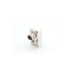 Fiche coax femelle coudee 9.5mm/2.3mm - blanc CV002 RI1022
