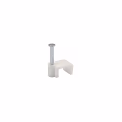 couleur: blanc hauteur câble (A): 5.7mm largeur câble (B): 10mm hauteur (H): 8.6mm dimensions clou: 2.3 x 21mm unité d'emball ...