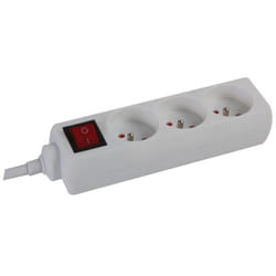 Perel EB3S multiprise 1 m 3 sortie(s) CA Intérieure Blanc
