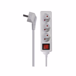 Perel EB3S multiprise 1 m 3 sortie(s) CA Intérieure Blanc