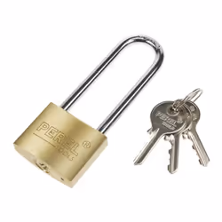 Perel SLKHB40, Cadenas conventionnel, Verrouillage par clé, Laiton, Acier inoxydable, Acier, En forme de U, 4 cm