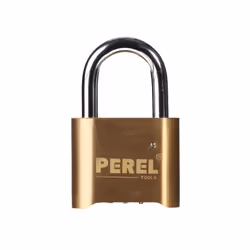 Perel SLKC50, Cadenas conventionnel, Cadenas et combinaison, Laiton, Acier inoxydable, Acier inoxydable, En forme de U, 4 chi ...