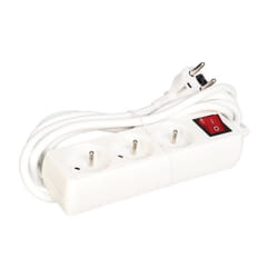 Perel EB3S-3 multiprise 3 m 3 sortie(s) CA Intérieure Blanc