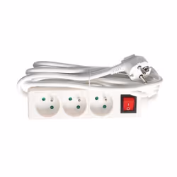 Perel EB3S-3 multiprise 3 m 3 sortie(s) CA Intérieure Blanc