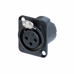 Neutrik NC3FD-LX-B, XLR, Noir, Nickel/Or, IP40, 2,5 mm², 1500 V
